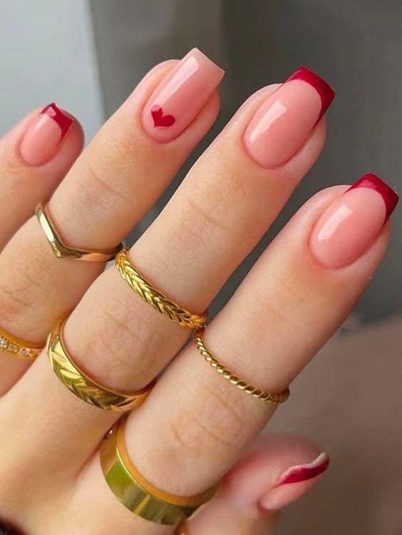Diseño de uñas para San Valentin
