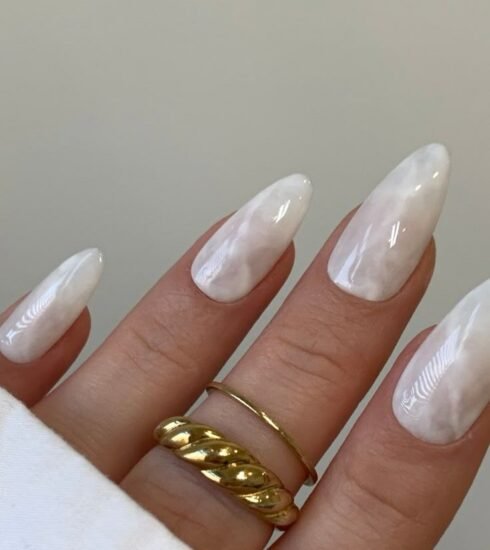 milky nails