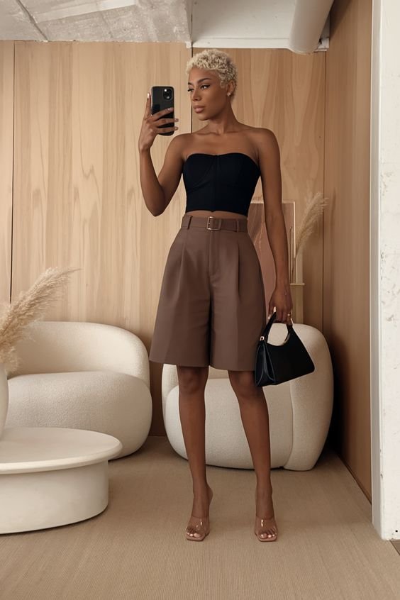Bermudas plisadas
