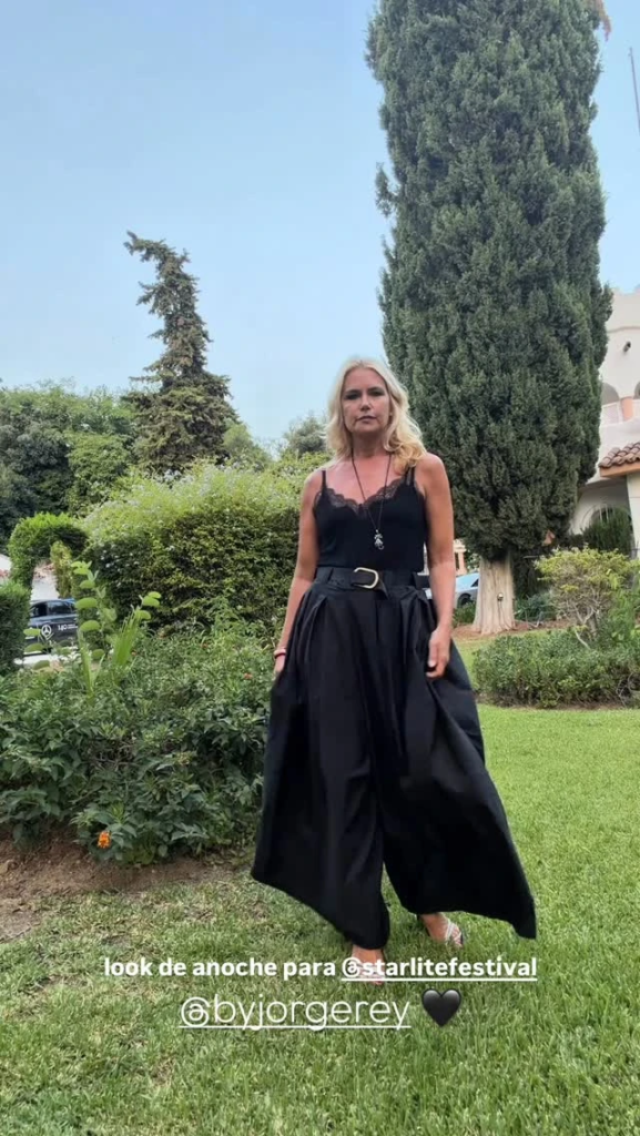 Valeria Mazza confirmó la elegancia del estilo lencero con un diseño de Jorge Rey en el Starlite Festival