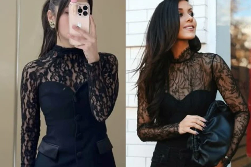 Poleras de encaje: la tendencia elegante que transforma cualquier look este invierno